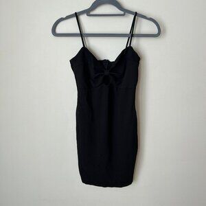 Sabora Women’s Black Spaghetti Strap Sleeveless Mini Bodycon Dress Small